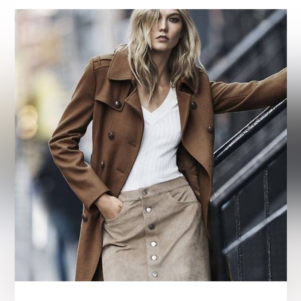 Express Women's Faux Suede Button Down Mini Skirt